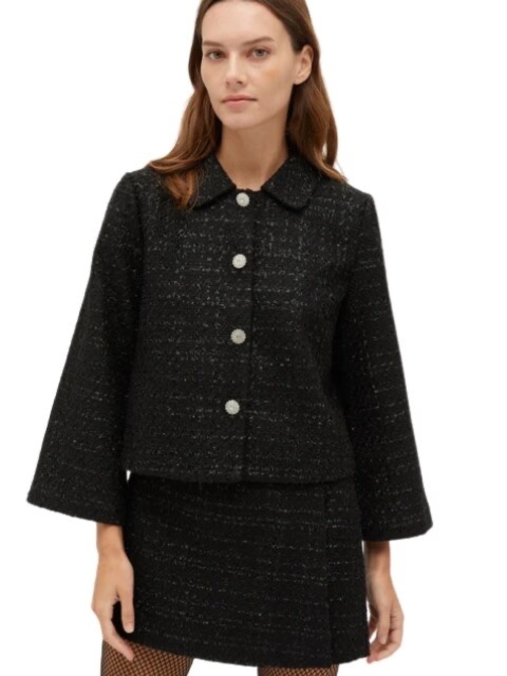 Hill House Tatiana Skirt - Black Tweed